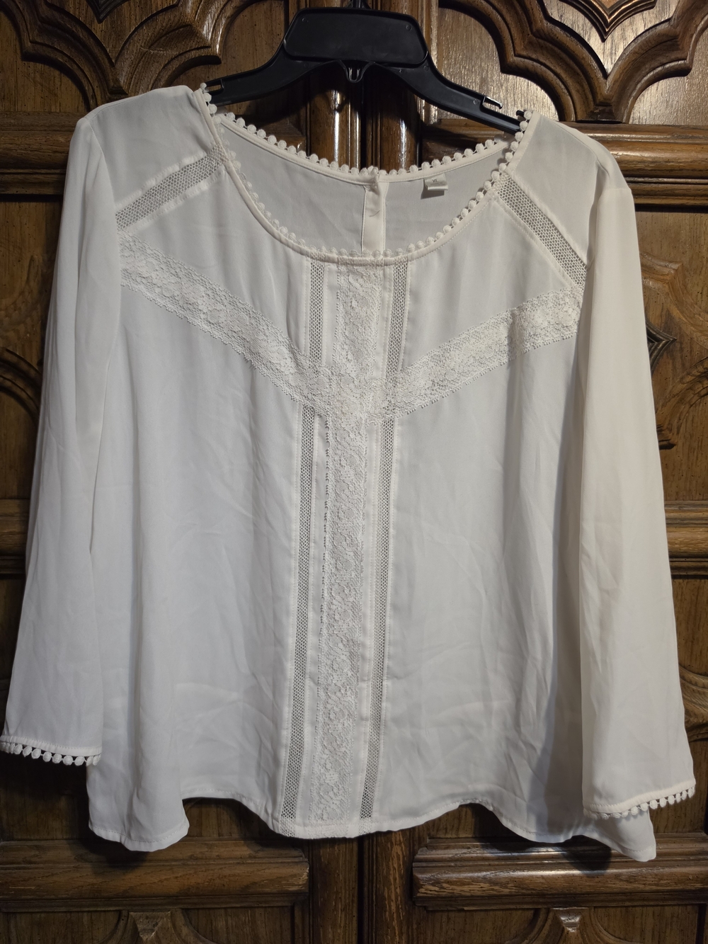LC Lauren Conrad Lace-Trim Peasant Blouse - Picture 1 of 5